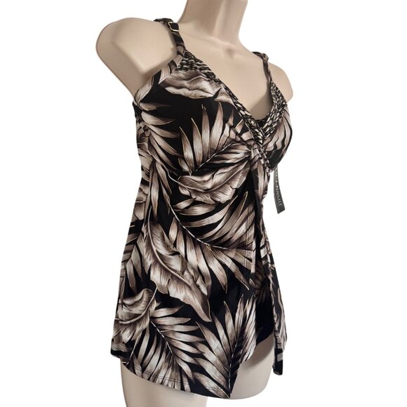 Mirclesuit Love Knot Size 10 Tankini Top Black NWT Underwire $178 - Picture 6 of 9